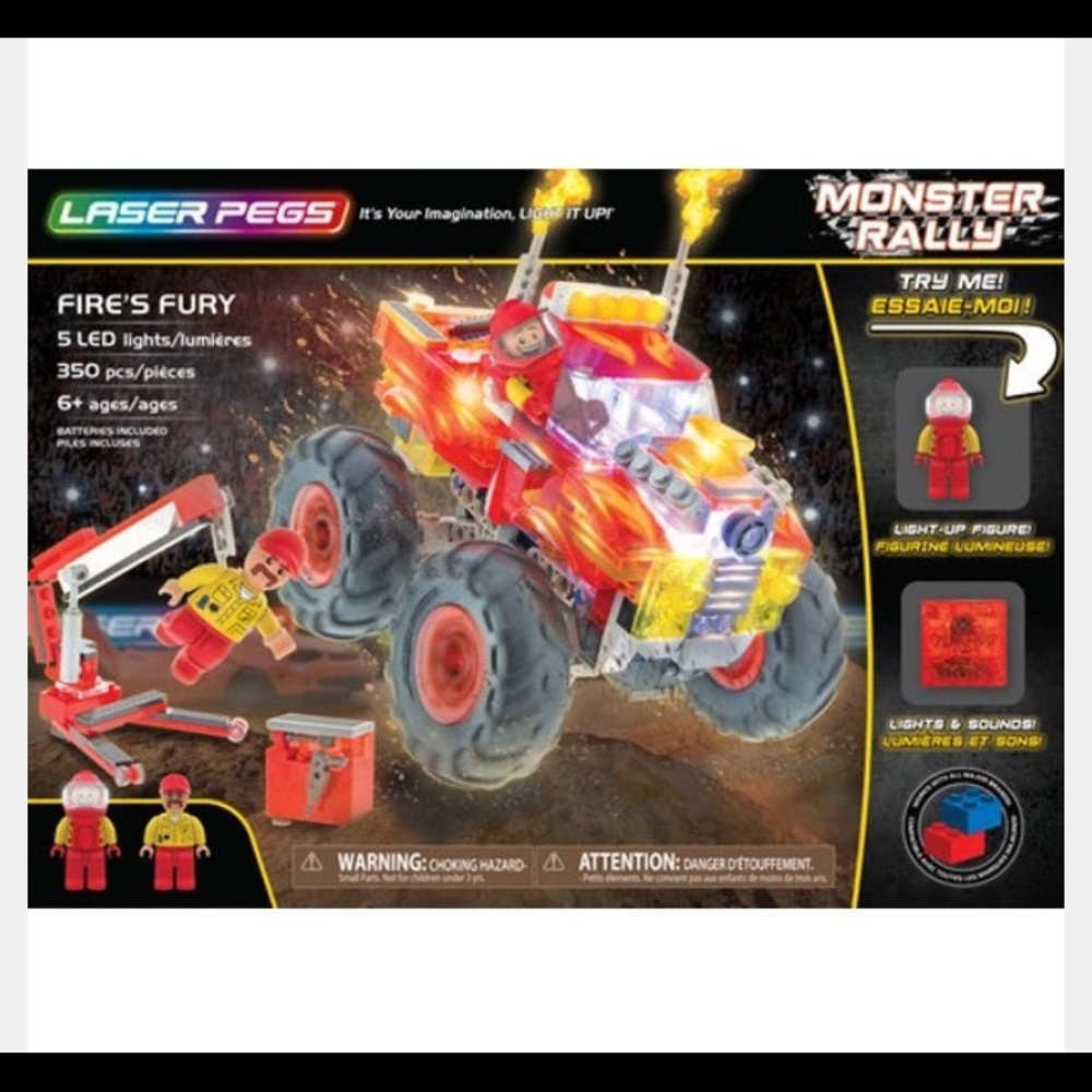 Laser Pegs Building Block’s Playset, Monster Rally Collection: Fire's Fury